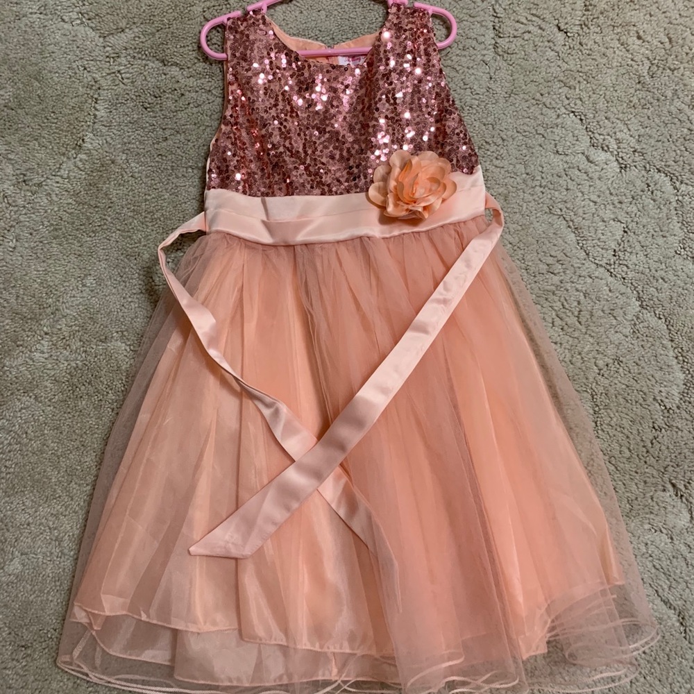 GUC fancy tulle and sequined peach color dress, 8